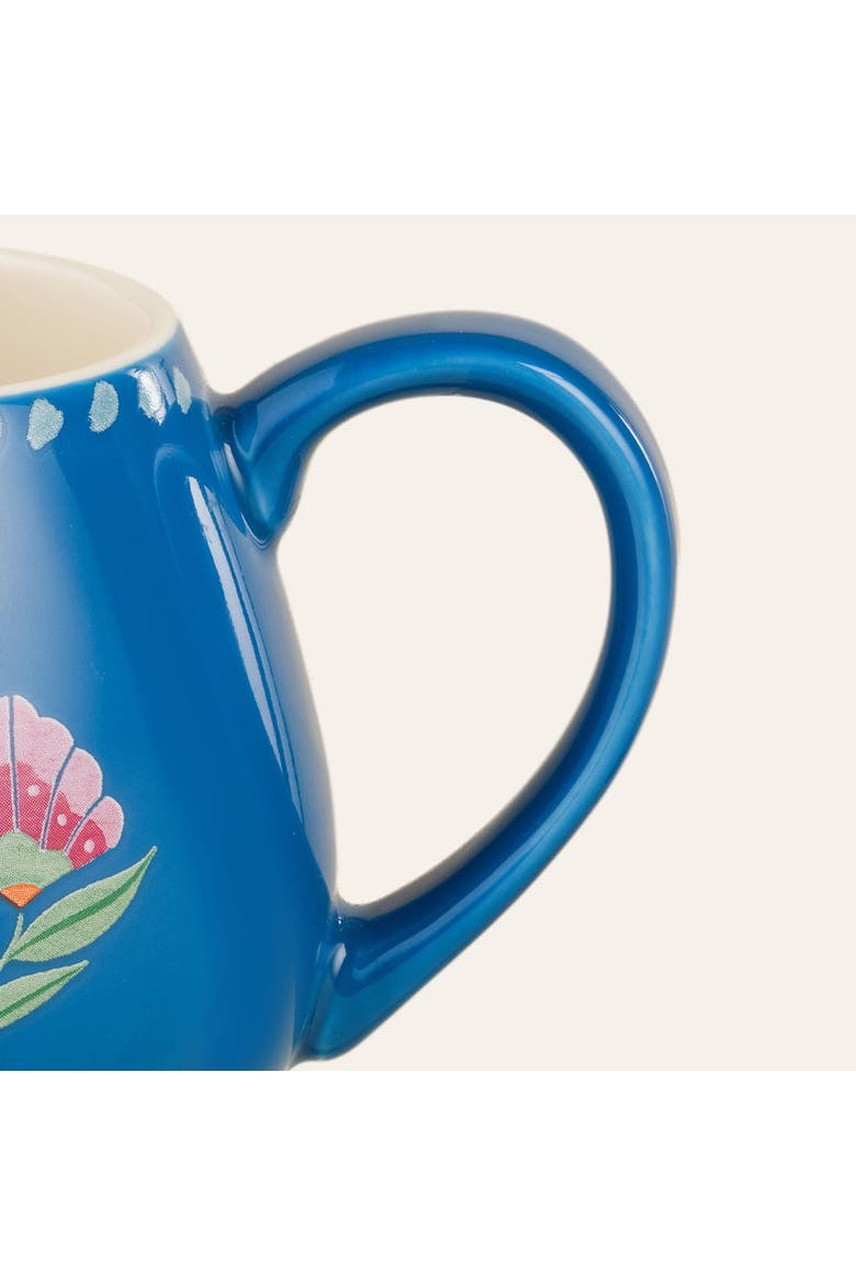 Floral Porcelain Mug 2 Pcs Set, Alternate, color, Blue-Orange