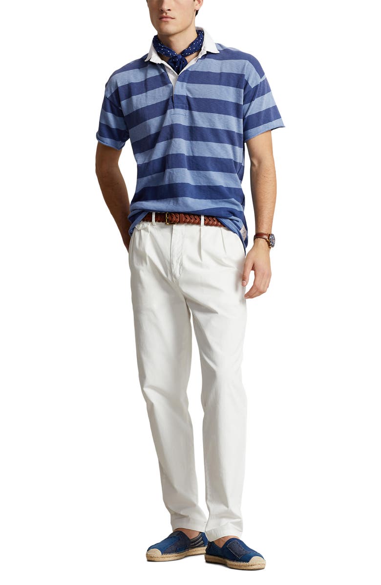 Polo Ralph Lauren Stripe Cotton Jersey Rugby Polo, Alternate, color, 