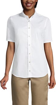 Lands' End School Uniform  No Gape Short Sleeve Stretch Shirt