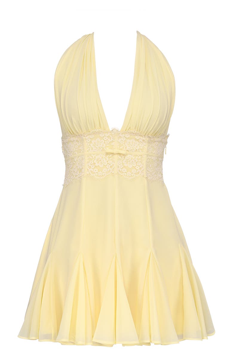 HOUSE OF CB Ailani Halter Georgette Minidress, Alternate, color, Butter