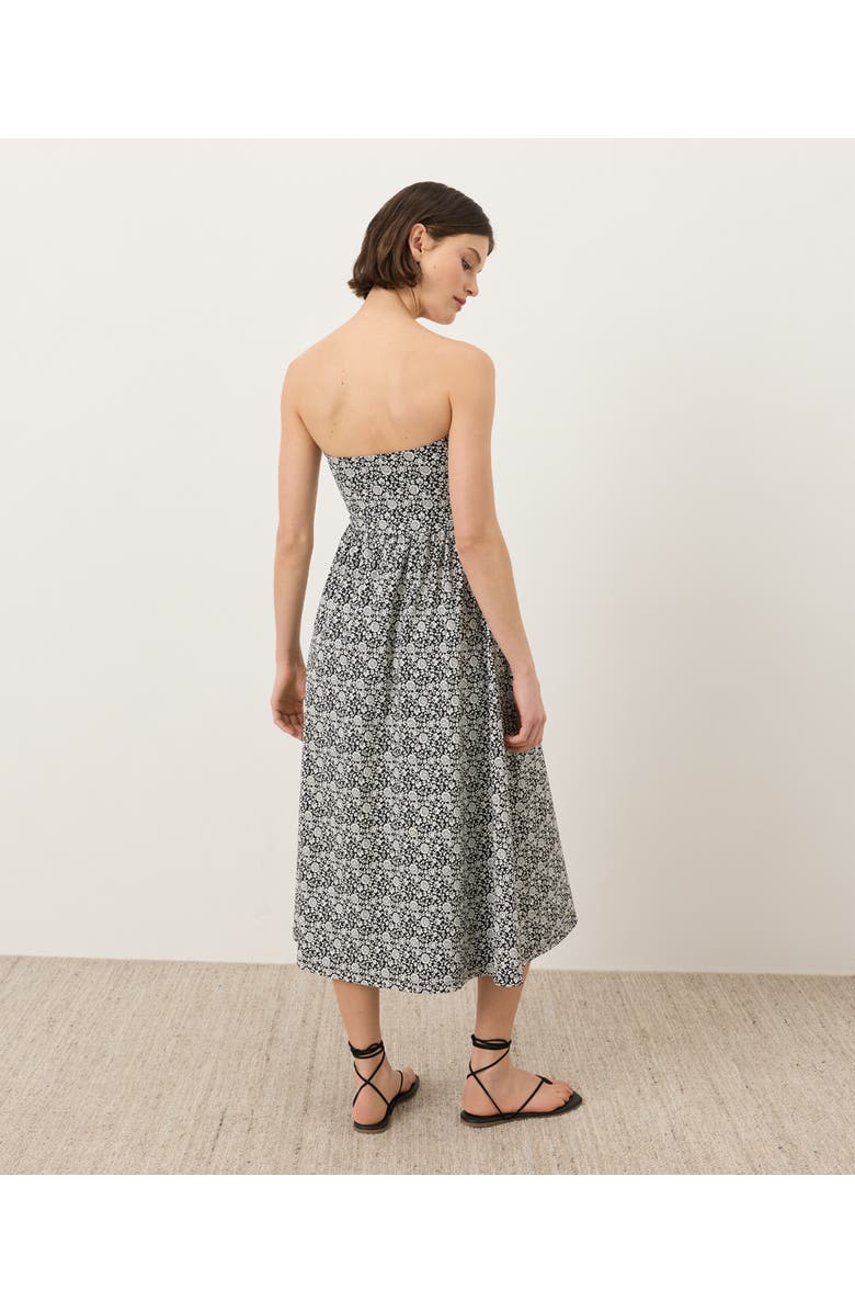 Pact Fit & Flare Strapless Dress Made With Organic Cotton, Alternate, color, Bohemian Dreams Black