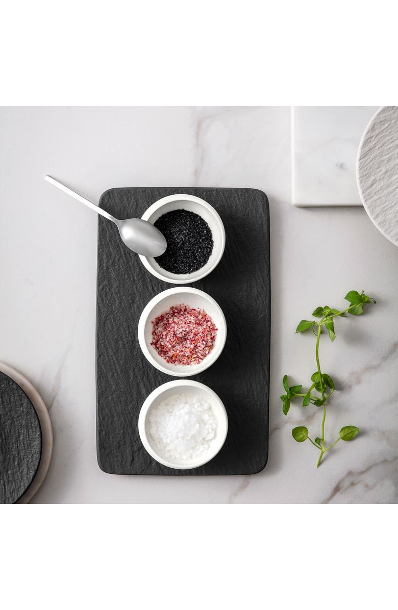 Villeroy & Boch NewMoon Dip Bow & Tray Set  4 pieces, Alternate, color, White,Black