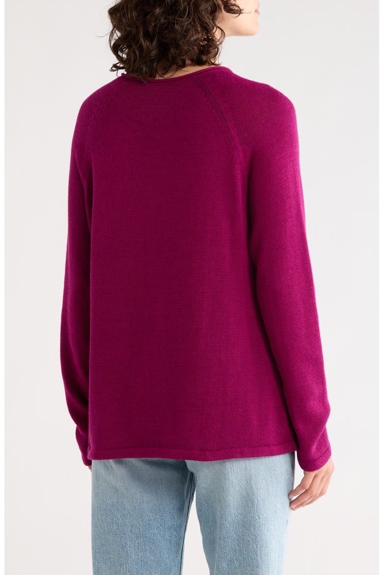 Raglan Sleeve Pullover Sweater, Alternate, color, SANGRIA
