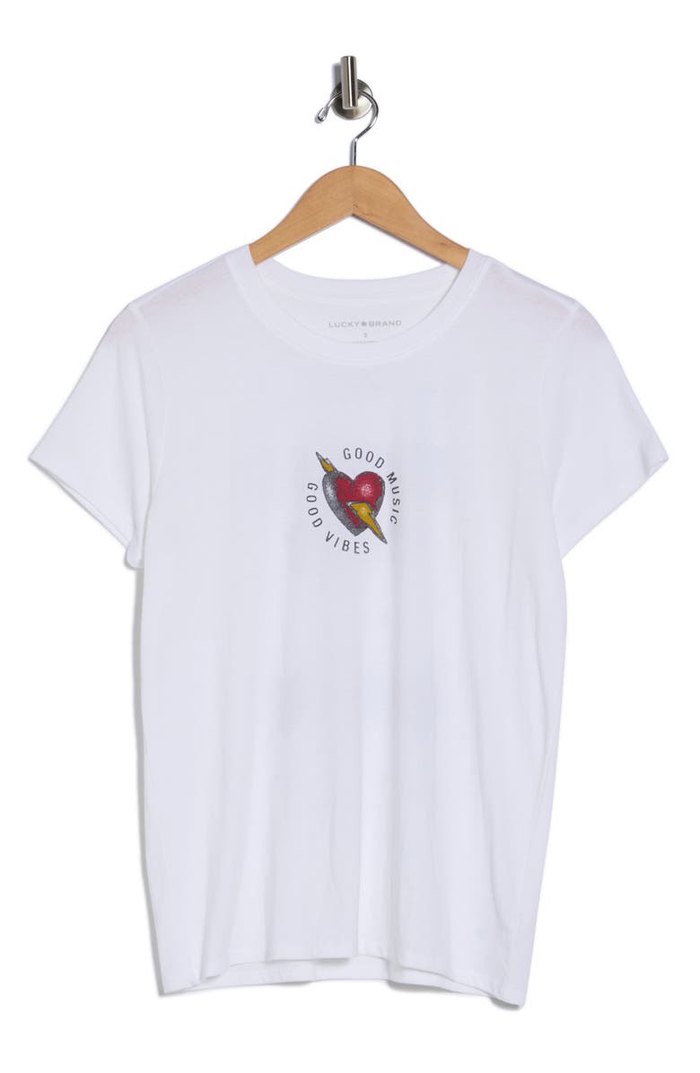 Lucky Brand Good Music Graphic T-Shirt, Alternate, color, Bright White