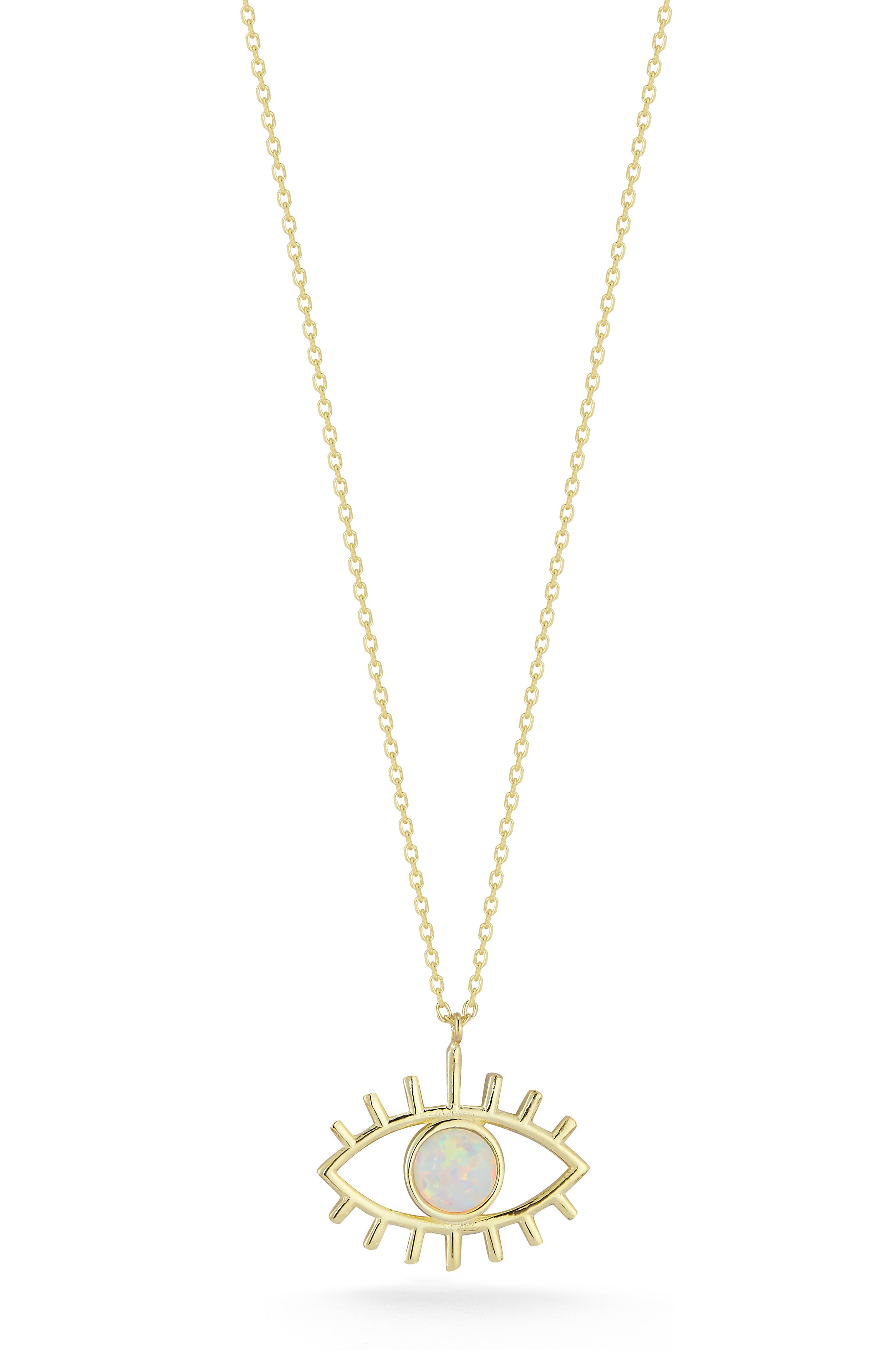 SPHERA MILANO Synthetic Opal Evil Eye Pendant Necklace