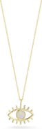 SPHERA MILANO Synthetic Opal Evil Eye Pendant Necklace