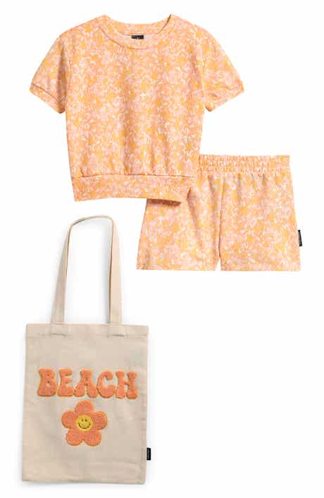 Volcom Kids' Short Sleeve Top, Shorts & Tote Bag Set
