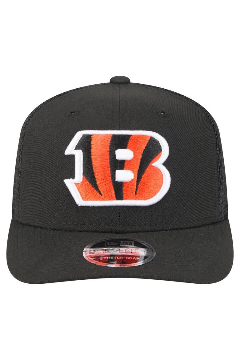 Men's New Era  Black Cincinnati Bengals Team Collection 9SEVENTY Stretch-Snap Adjustable Hat, Alternate, color, Black