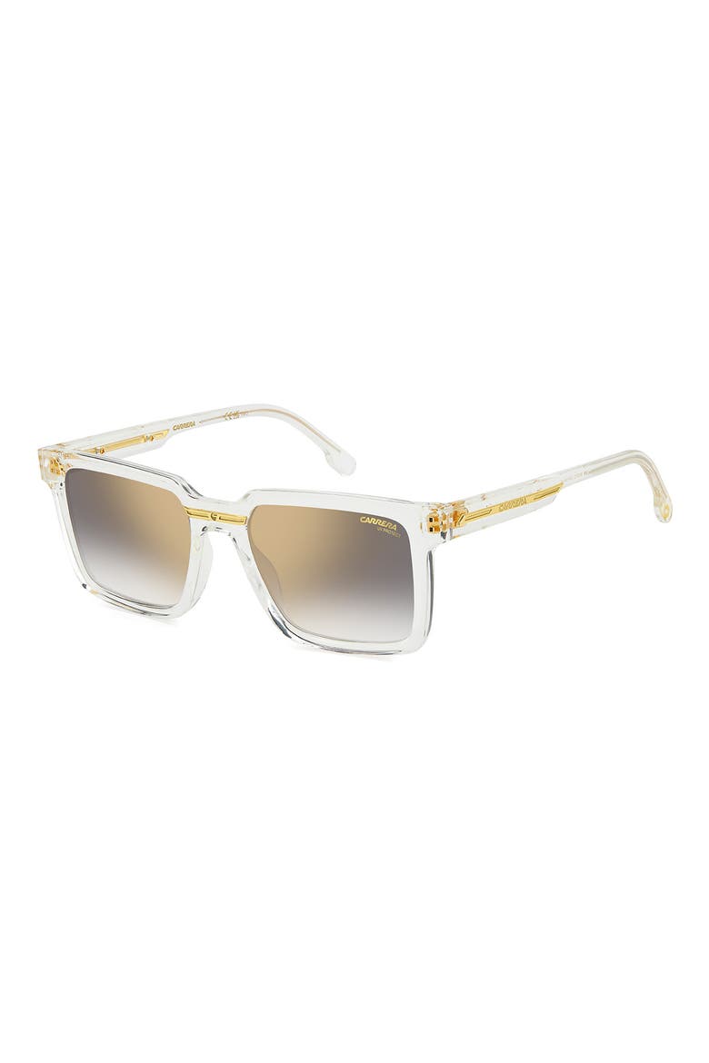 Victory 54mm Gradient Rectangular Sunglasses, Alternate, color, CRYSTAL/ GRAY SF GD SP