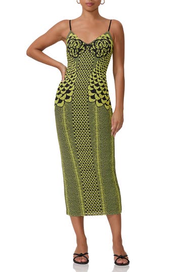 AFRM AFRM AMINA MESH MIDI SLIPDRESS 