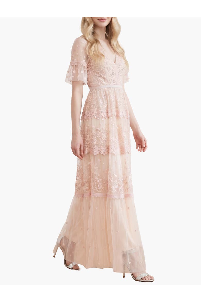 Midsummer Lace Gown, Alternate, color, Champagne/Ballet Slipper