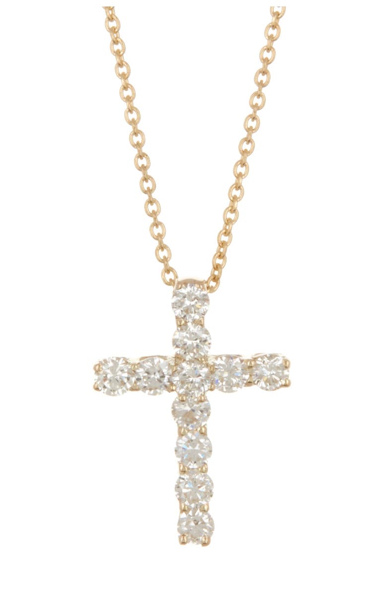 RON HAMI 14K Yellow Gold Diamond Cross Necklace - 0.32 ctw, Alternate, color, 