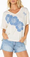 Roxy Floral Oversize V-Neck Graphic T-Shirt