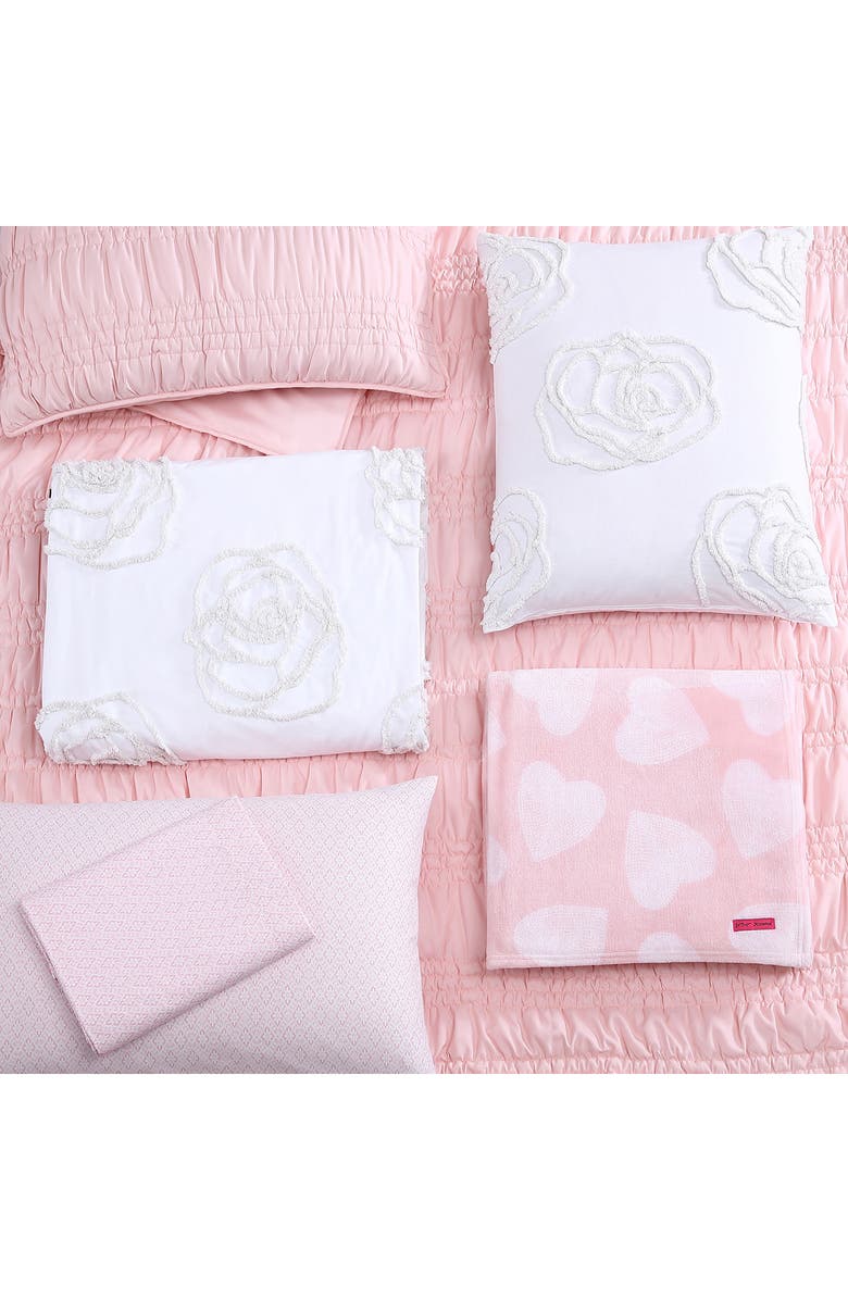 Betsey Johnson Diamond Lace 200 Thread Count Cotton Percale Sheet Set, Alternate, color, Lt-Pastel Pink