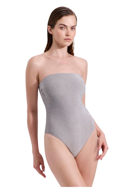 Luna Textured Shimmer Bandeau One Piece