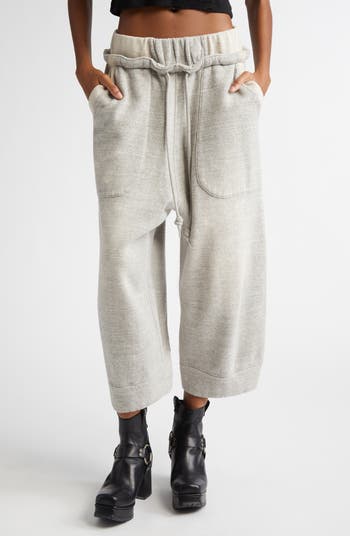 R13 Deconstructed Drop Crotch Crop Sweatpants | Nordstrom