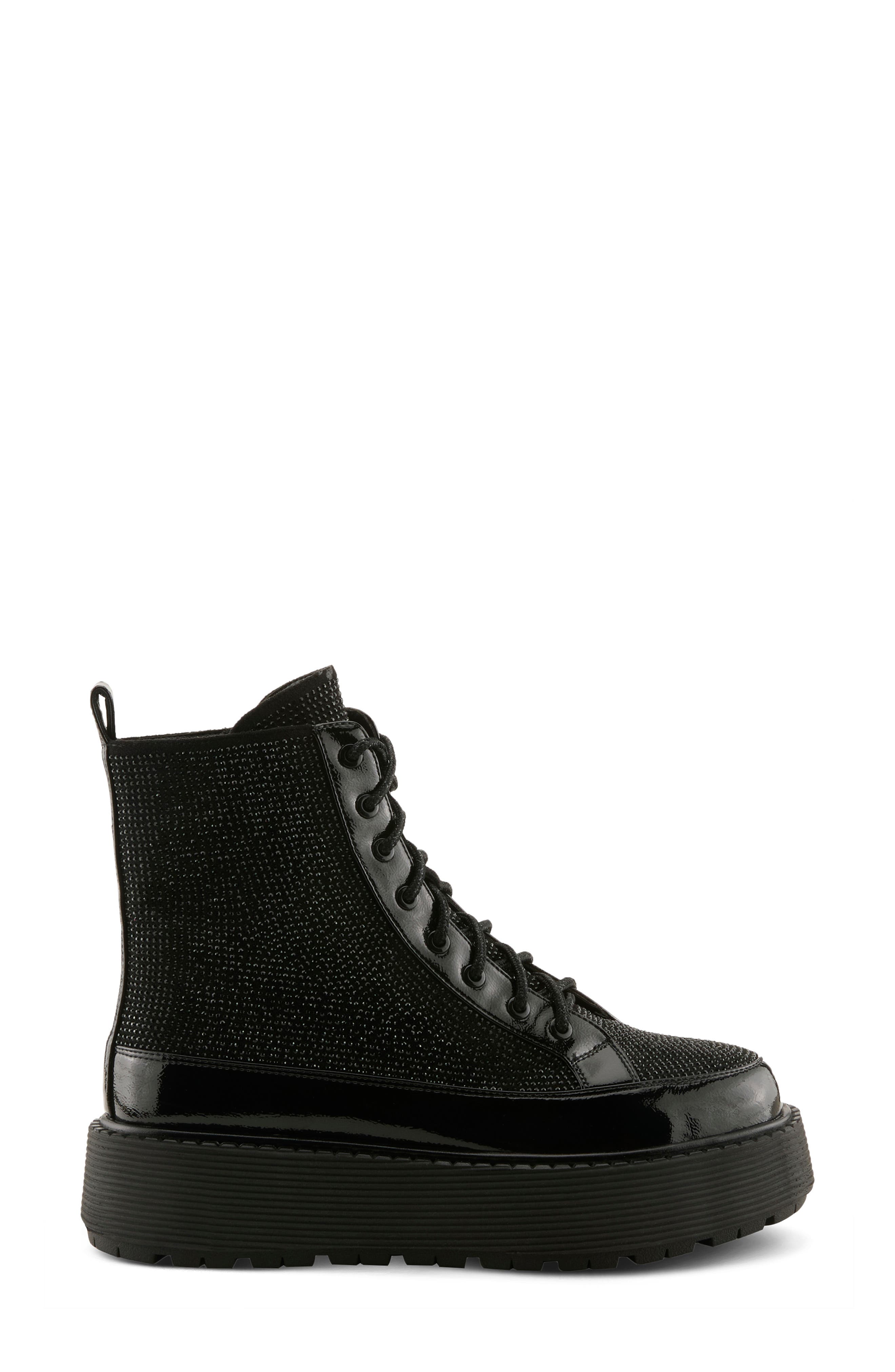 Livewire Platform Combat Boot, Alternate, color, BLACK