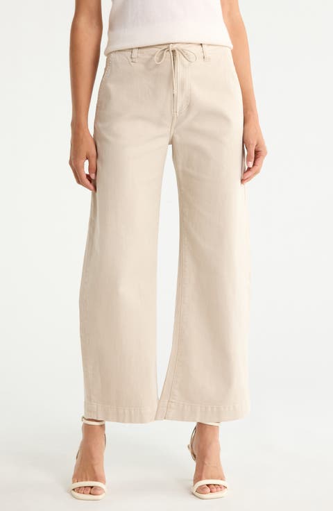 Arellia Tie Waist Ankle Jeans (Vintage Biscotti)