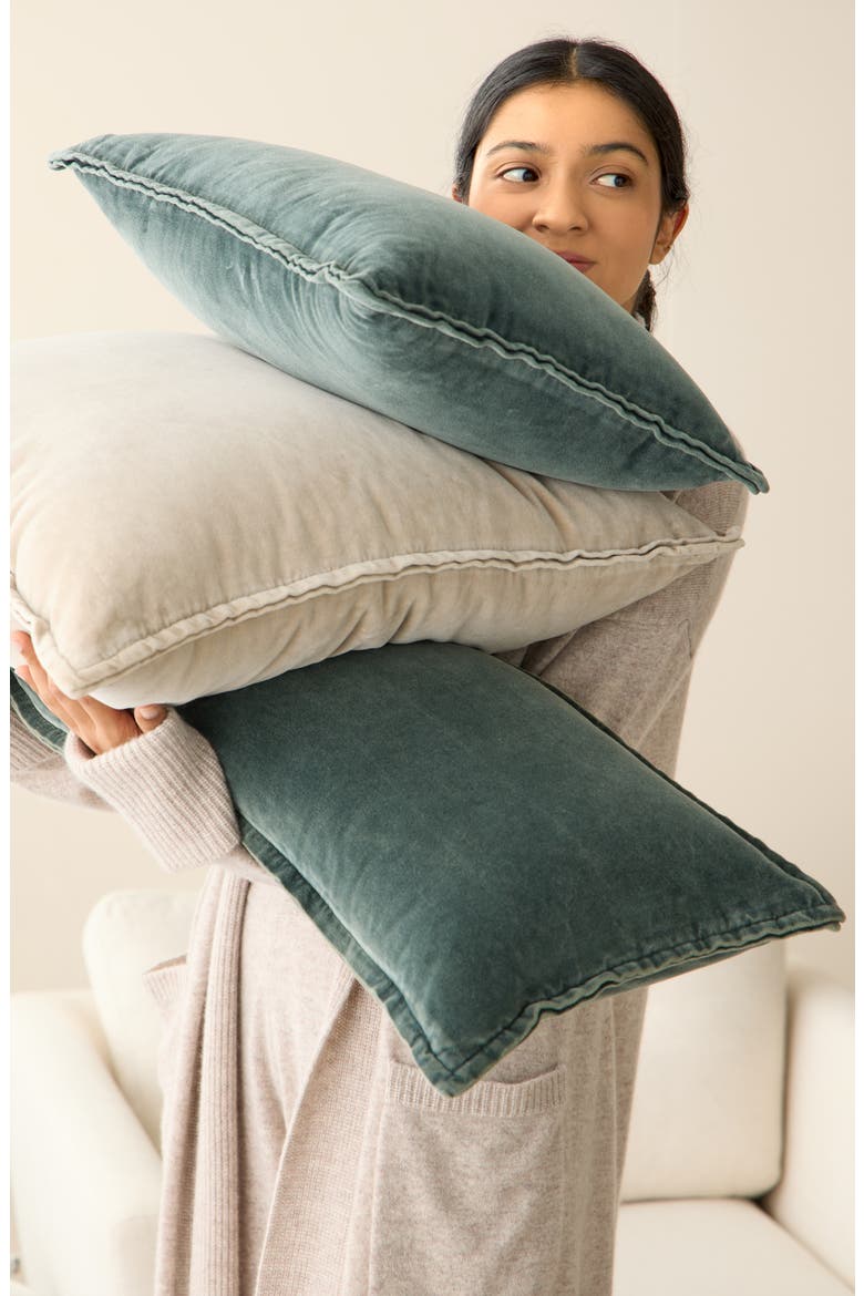 Velveteen Bolster Pillow, Alternate, color, GREEN GABLES