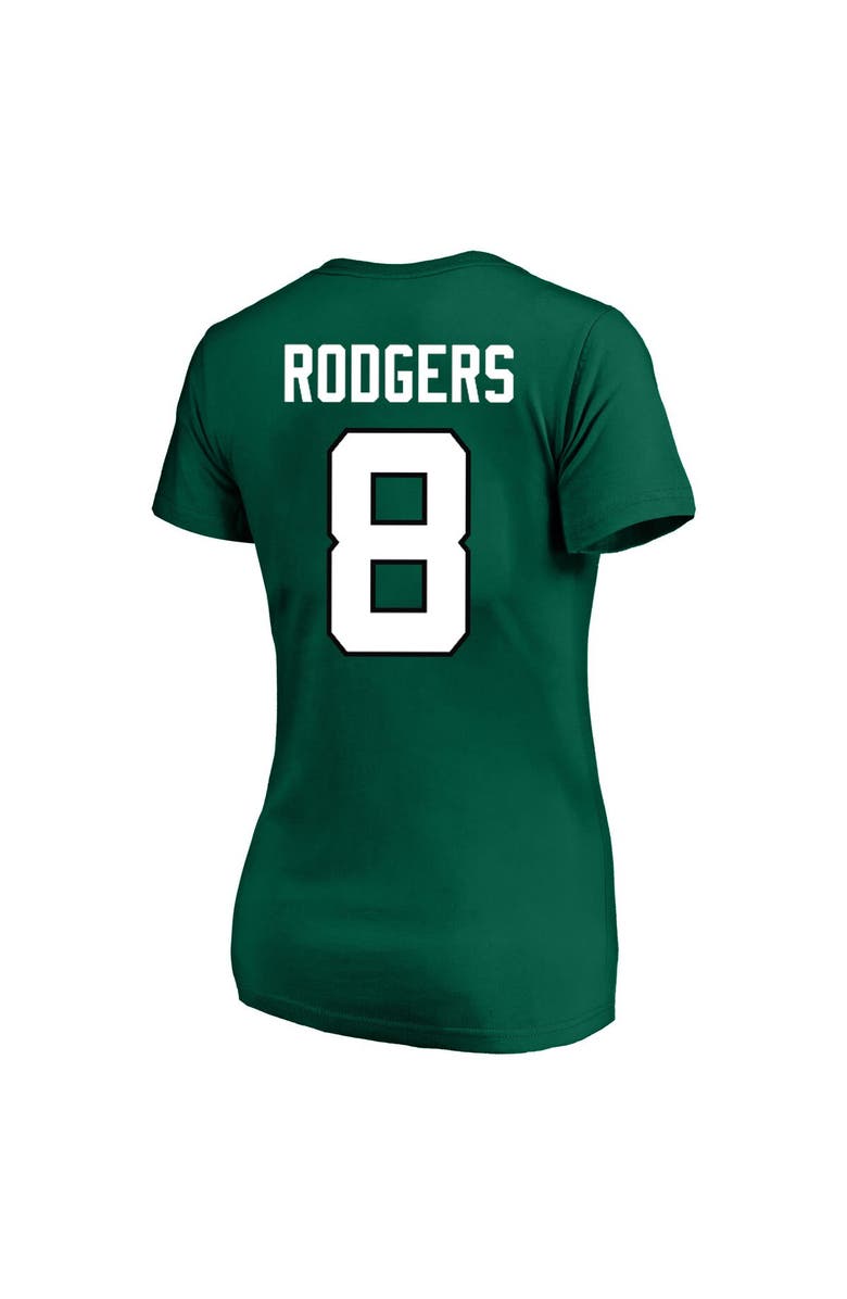 FANATICS Women's Aaron Rodgers Green New York Jets Plus Size Fair Catch Name & Number V-Neck T-Shirt, Alternate, color, 
