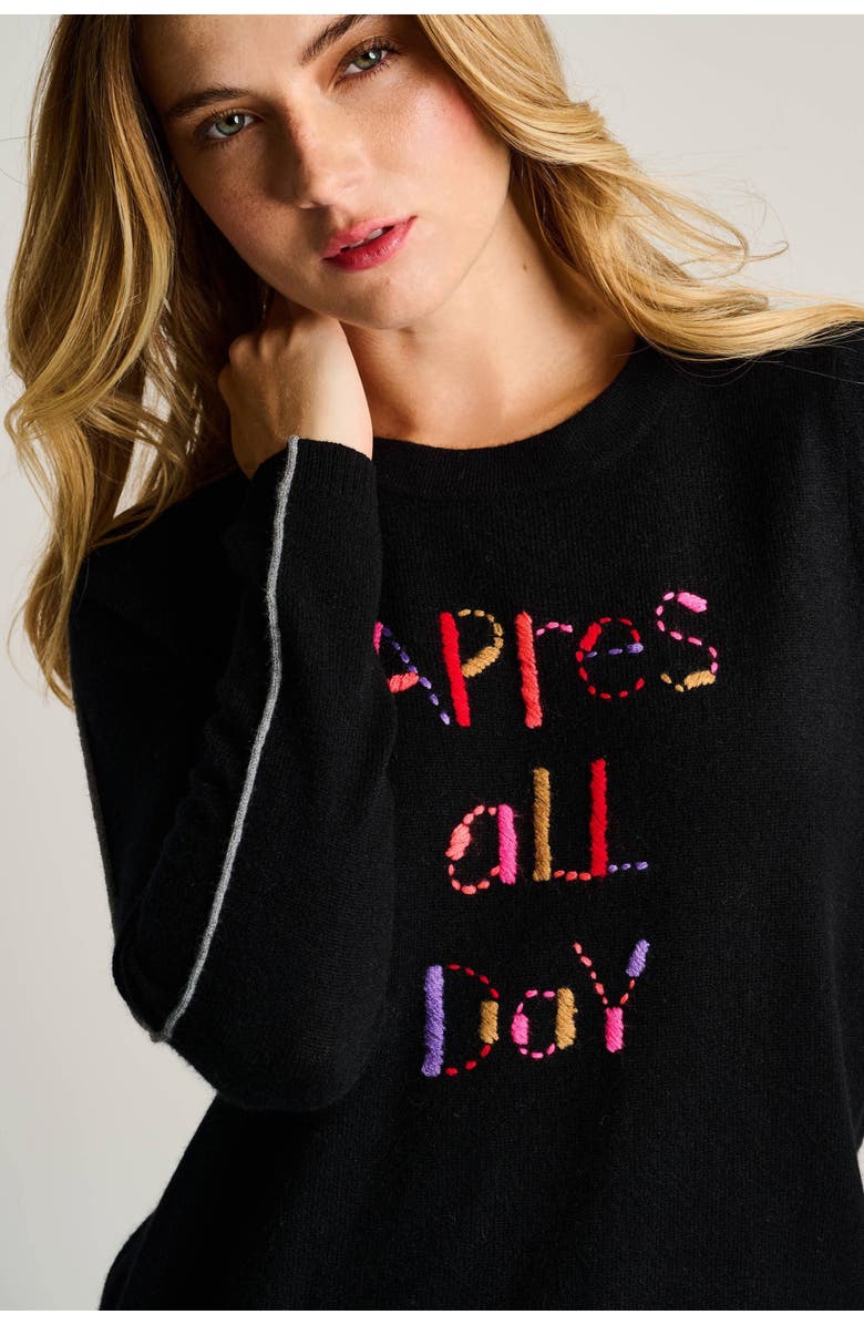 Lisa Todd Apres All Day Cashmere Sweater, Alternate, color, Onyx