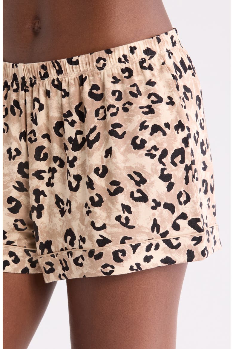 Moonlight Eco Short Pajamas, Alternate, color, TAN INKED LEOPARD
