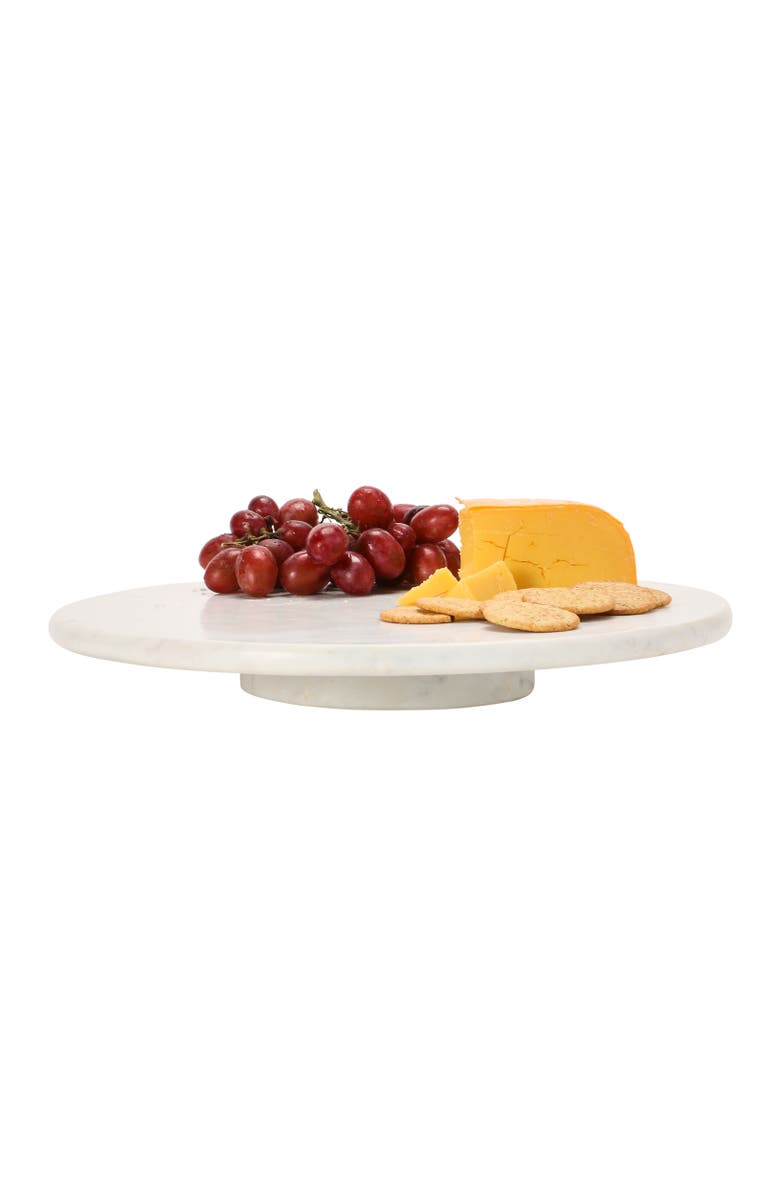 Storied Home Marble Lazy Susan, White, Alternate, color, White