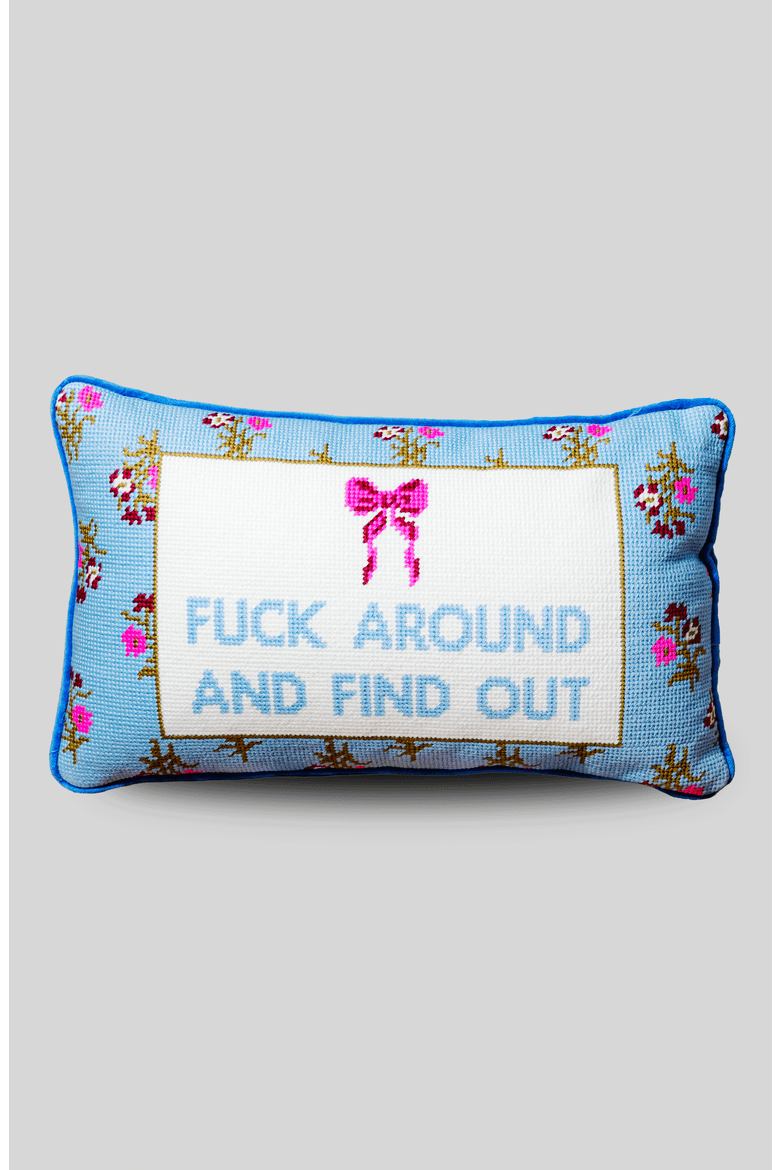 FAFO Needlepoint Pillow, Main, color, Fuck Around