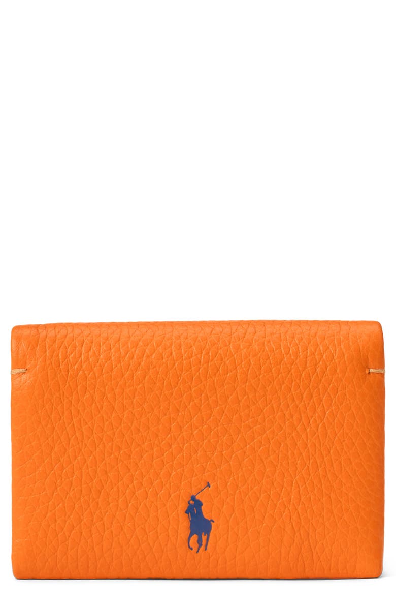 Polo Ralph Lauren Polo Play Leather Card Case, Main, color, Orange Peel