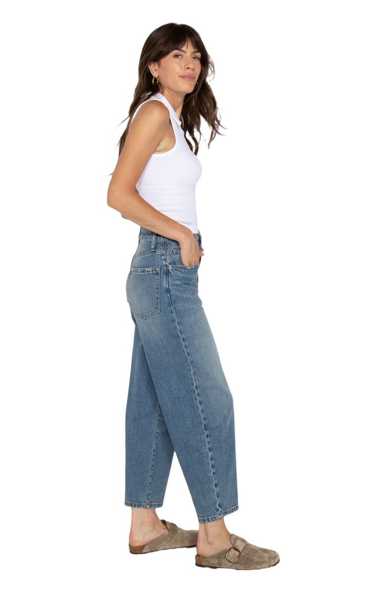 OLIVER LOGAN Harlow Barrel Leg Jeans High Rise Vintage Denim Indigo, Alternate, color, Vintage Denim Indigo