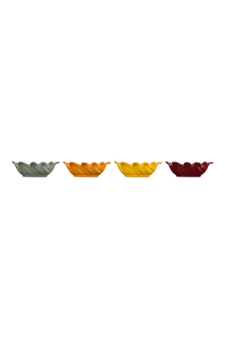 4-Piece Set Mini French Leaf Bowls, Alternate, color, ORANGE MULTICOLOR
