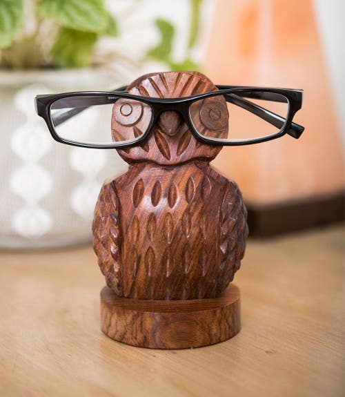 Matr Boomie Owl Eyeglass Holder Stand In Brown
