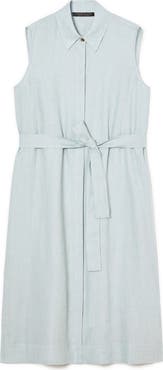 Marina Rinaldi Esedra Sleeveless Linen Shirtdress