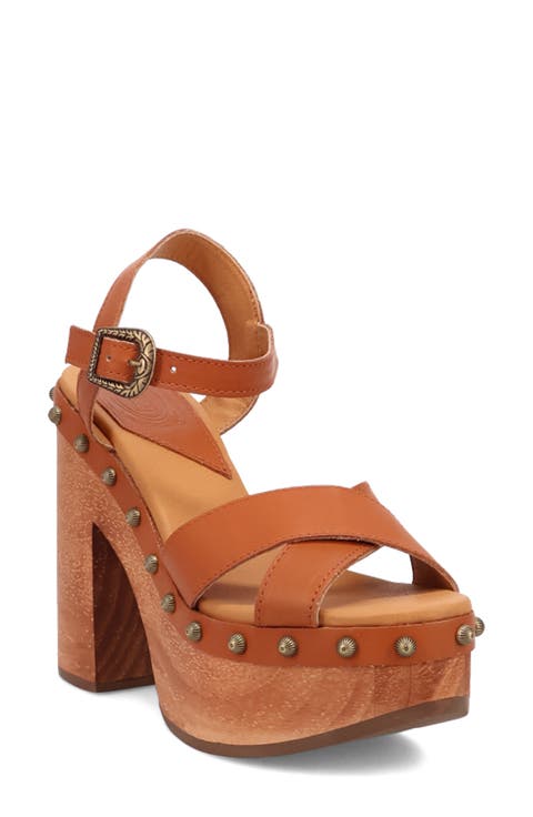 Lotus Ankle Strap Platform Sandal (Women)