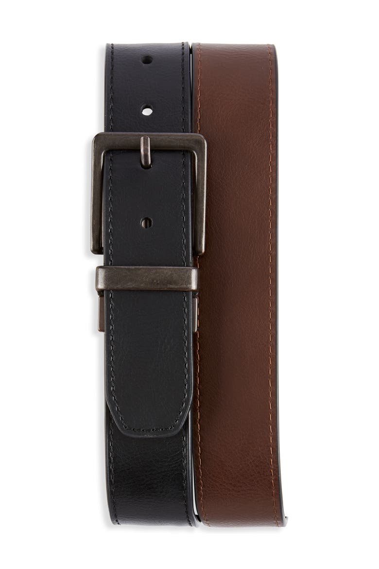 Logo Reversible Casual Belt, Main, color, BLACK/BROWN
