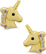 Lily Nily Kids' Pavé Cubic Zirconia Unicorn Stud Earrings