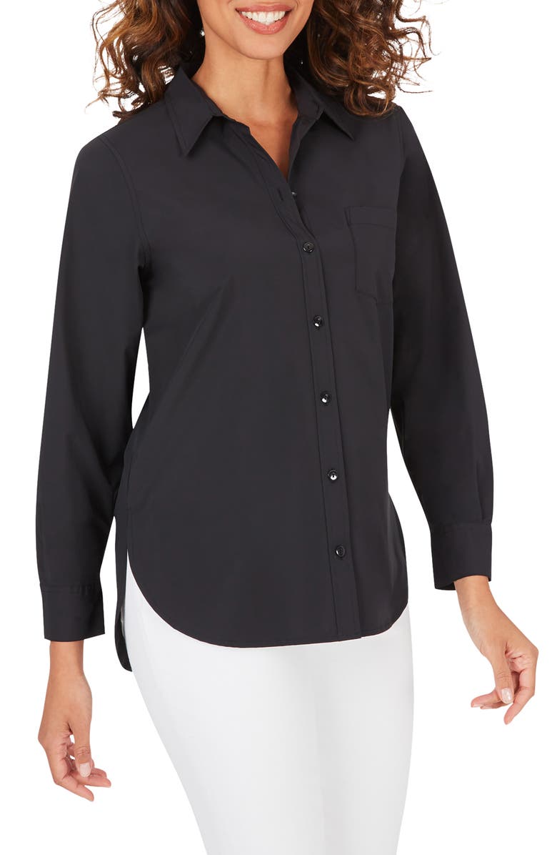 Foxcroft Manhattan Stretch Button-Up Shirt, Main, color,