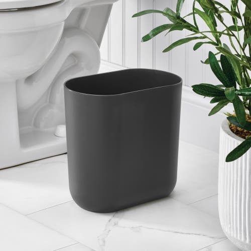 Idesign Slim Plastic Bathroom Trash Can 2-pack In Gray