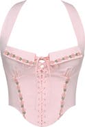 HOUSE OF CB Demi Embroidered Tie Front Corset