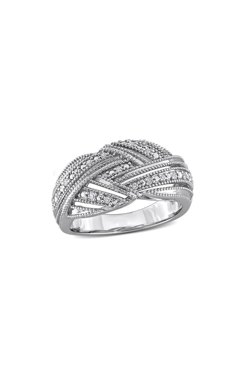 DELMAR Diamond Crossover Ring, Main, color, Silver