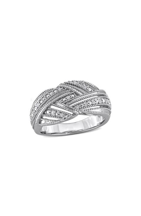 Diamond Crossover Ring