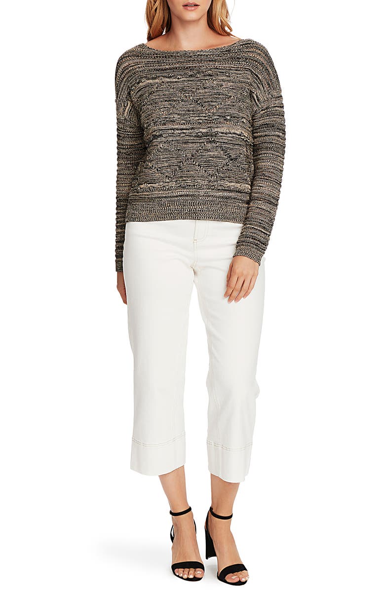 Vince Camuto Popcorn Stitch Cotton Sweater, Alternate, color, 