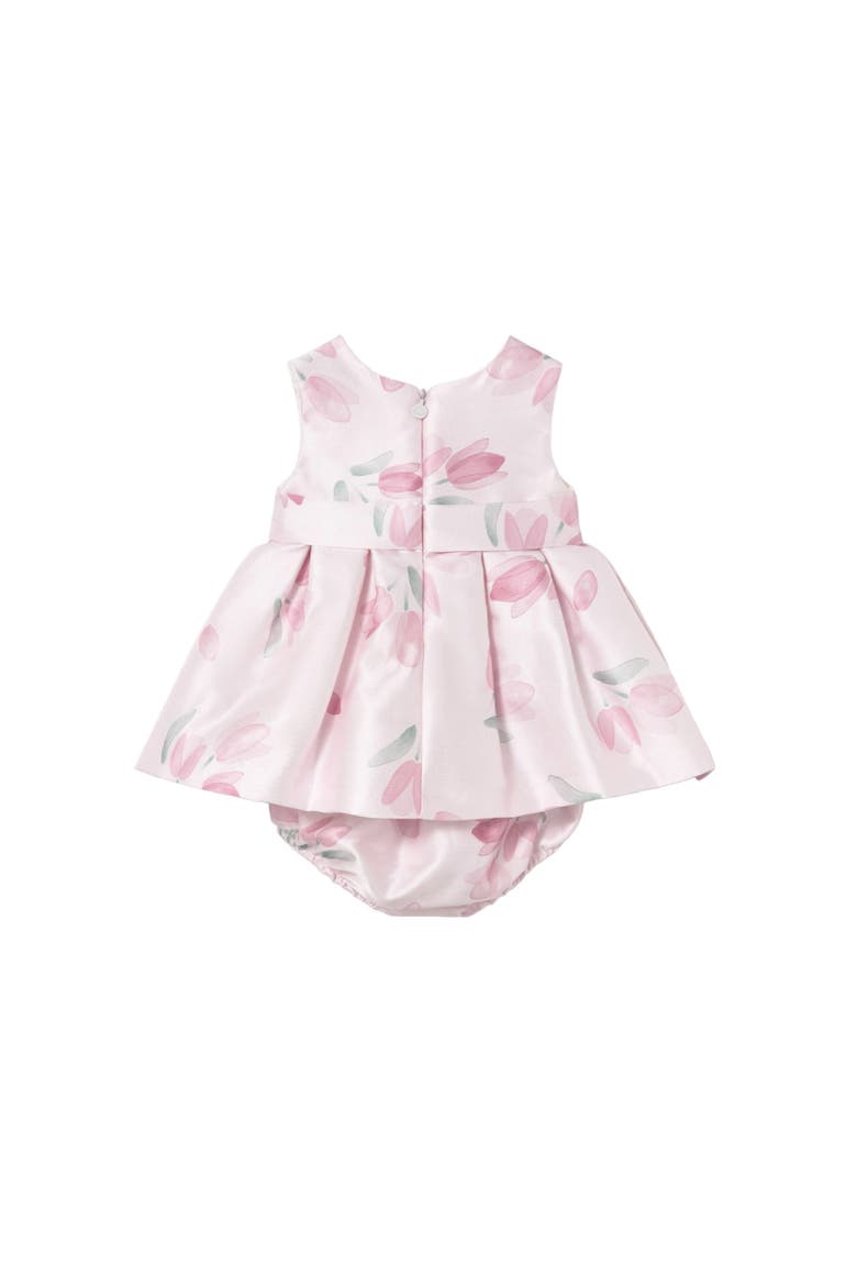 Satin Floral Dress with Nappy Cover, Alternate, color, Pink