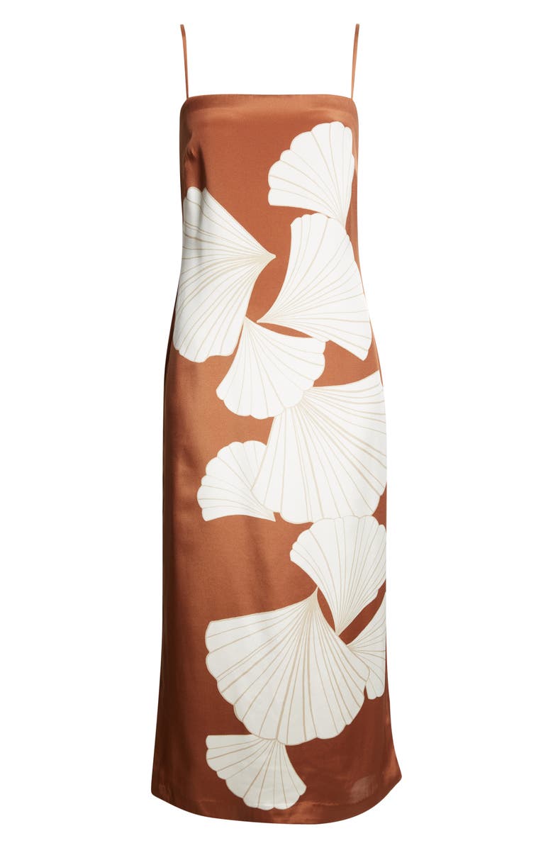 Veronica Beard Petra Print Silk Blend Satin Slipdress, Alternate, color, Whisky Multi