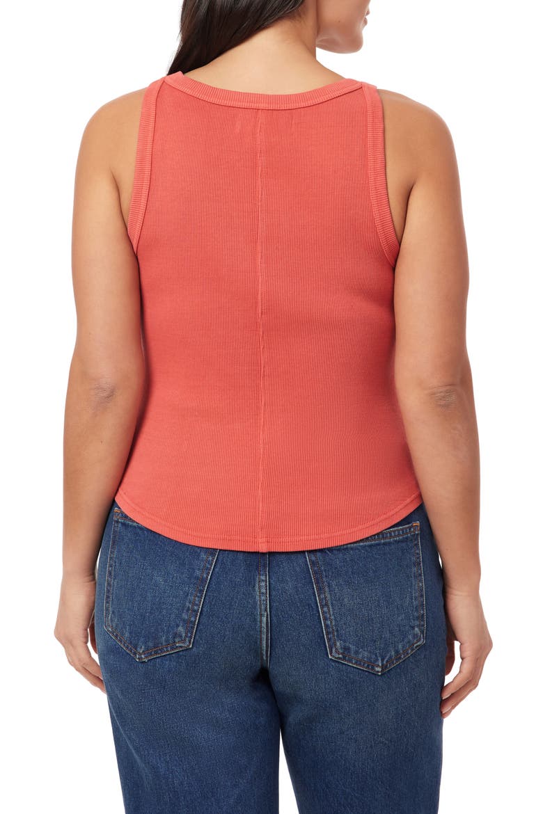 Embroidered Ribbed Tank, Alternate, color, CRANBERRY