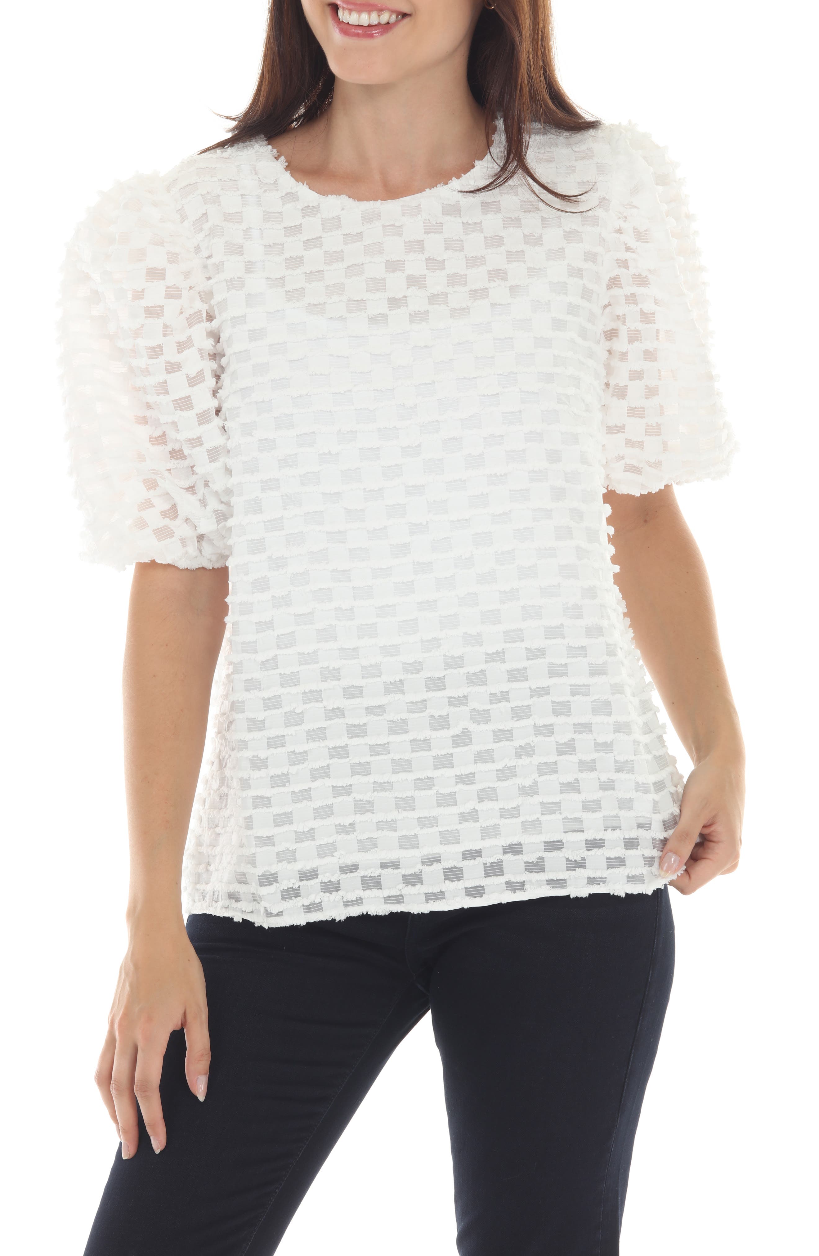 Textured Puff Sleeve Top