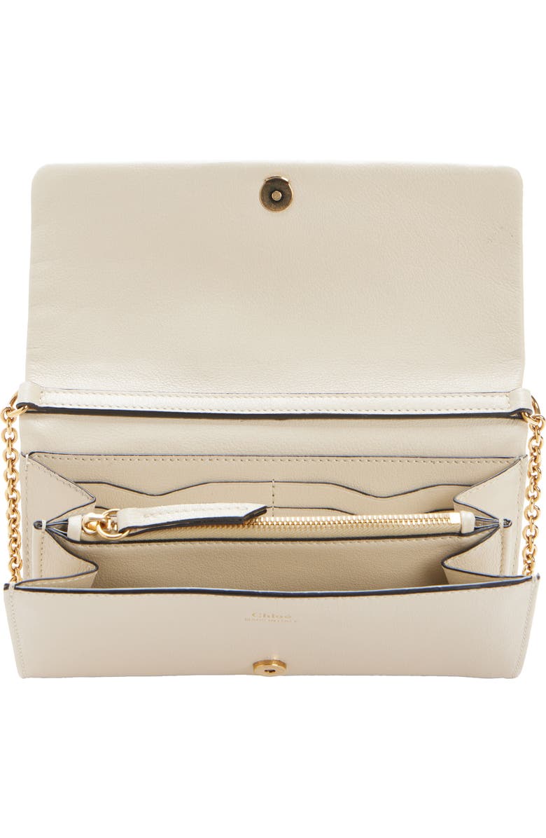 Chloé Spin Leather Wallet On A Chain, Alternate, color, 23N Vegetal Beige