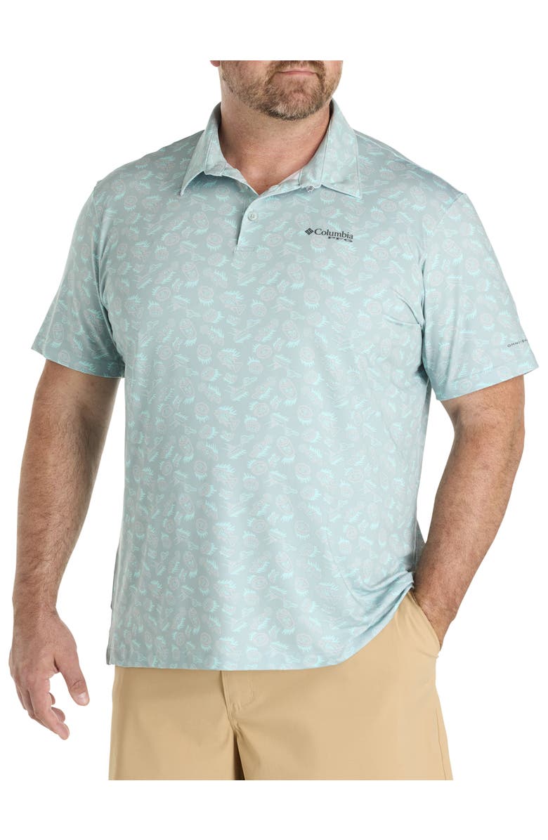 Columbia Big & Tall PFG Super Slack Tide II Stretch Polo Shirt, Main, color, Crushed Blue