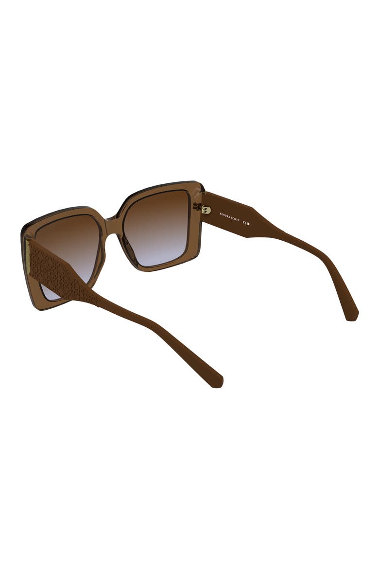 Amber Filigree 56mm Gradient Rectangular Sunglasses, Alternate, color, CARAMEL