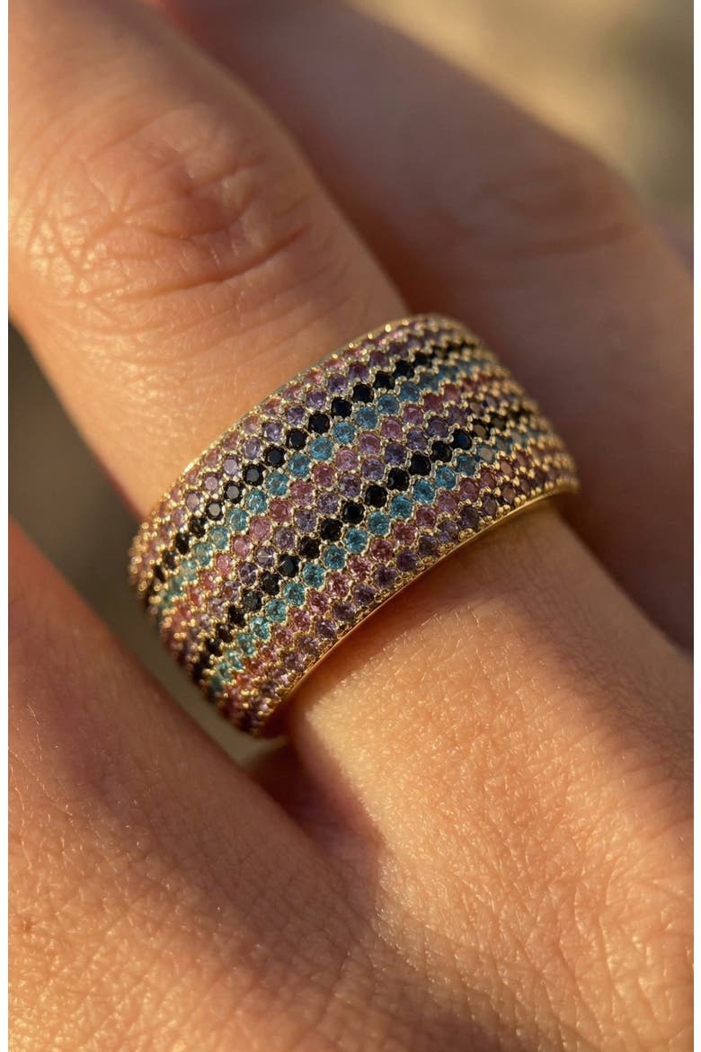 Billionaire Ring, Alternate, color, Rainbow Pop Rocks